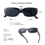 Óculos Retro Revoada Vintage Blogueira Hype Rap Moda Tiktok Cor da haste A mesma do oculos Desenho Preto