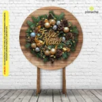 Painel De Festa Natal Decoração Natalina Em Tecido Com Elástico 1,50m