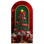 Painel De Festa Romano Natal Decoração Natalina Em Tecido C/elástico 1x2m