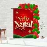 Painel Feliz Natal Alta Qualidade 1,5m X 2,20 Alta Qualidade
