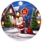 Painel Redondo De Festa Decoração De Natal Sublimado C/elástico 1,50m