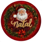 Painel Redondo Natal Decoração De Festa Papai Noel Tecido C/elástico 1,50m