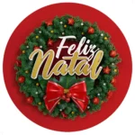 Painel De Festa Redondo Natal Decoração Em Tecido Veste Fácil 1,50m