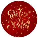 Painel De Festa Redondo Natal Decorativo Em Tecido Sublimado 1,50m