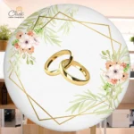 Painel Redondo Sublimado Noivado 3d Tecido C/ Elástico 1,5m