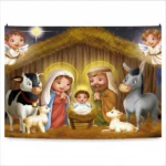 Painel De Festa Presépio Natal Em Tecido 1,5m X 1,0m