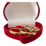 Par Aliança Anatômica Namoro 3mm Chanfrada + Anel Caixinha