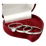 Par Aliança Compromisso Namoro Prata 2mm + Caixinha Anel