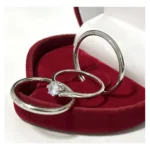 Par Aliança Compromisso Namoro Prata 2mm + Caixinha Anel