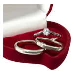 Par Alianças Compromisso Namoro Prata 3mm + Caixinha Anel