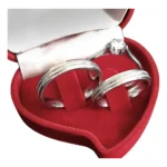 Par Alianças Namoro Compromisso Prata 4mm C/ Anel Solitário