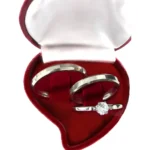 Par Aliança Namoro Compromisso Prata 3mm Fina + Caixinha