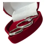 Par Aliança Namoro Compromisso Prata 3mm Fina + Caixinha