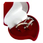 Par Aliança Namoro Compromisso Prata 3mm Fina + Caixinha