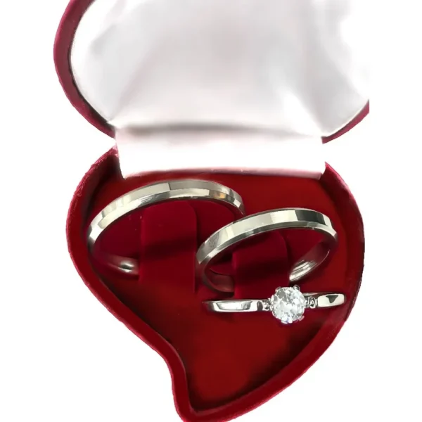 Par Aliança Namoro Compromisso Prata 3mm Fina + Caixinha