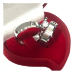 Par Aliança Namoro Compromisso Prata 6mm + Caixinha Anel