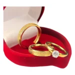 Par Aliança Namoro Compromisso Casamento +caixinha Solitário