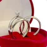 Par Aliança Prata Namoro Compromisso 4mm Chanfrada E Anel