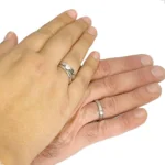 Par Aliança Prata Namoro Compromisso 4mm Chanfrada E Anel