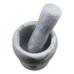 Pilão De Marmore Com Socador De Alho E Temperos De Cozinha Cor Cinza