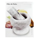 Pilão De Marmore Com Socador De Alho E Temperos De Cozinha Cor Cinza