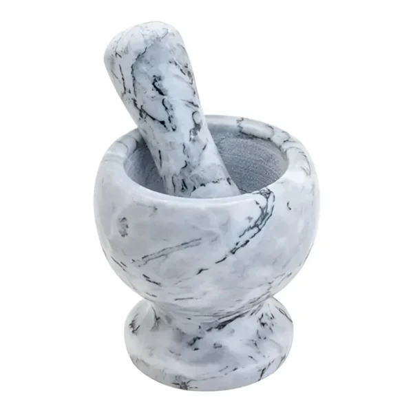 Pilao Pedra Marmore Socador Alho Macerar Tempero 13cm