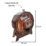 Pingometro Barril Mdf Cachaça Pinga Dosador Doses Decoração