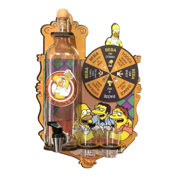 Pingometro De Parede Porta Cachaça Com Roleta Shot Divertida