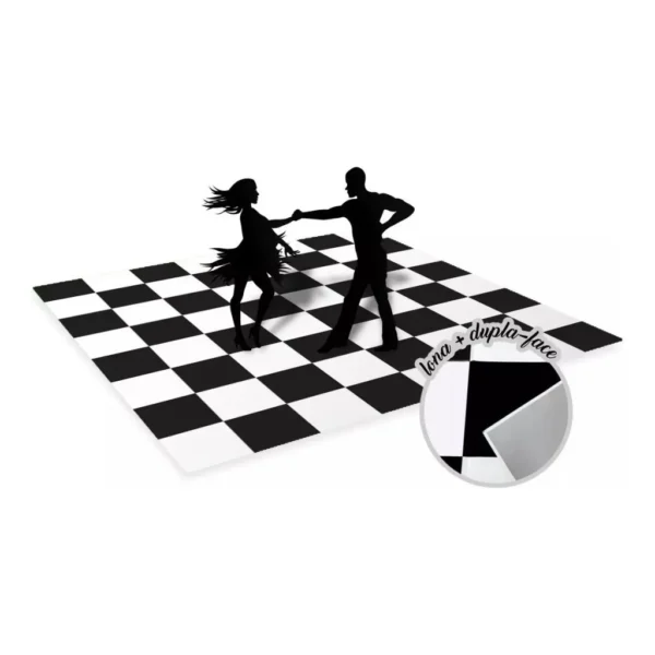 Pista De Dança Xadrez Lona + Fita Dupla-face 3x2 / 2x3 M