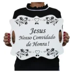 Placa Casamento Entrada De Igreja Noiva Jesus Nosso Convidad