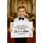 Placa De Casamento Entrada Jesus Convidado Dono Mdf 20x30