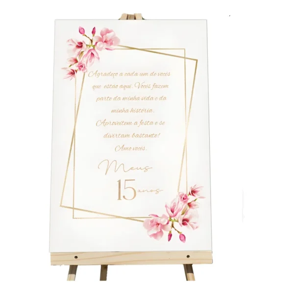 Placa Recepção Casamento Noivado Hall De Entrada Com Frase