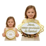 Placa Pajem E Porta Aliança Jesus Nosso Convidado De Honra