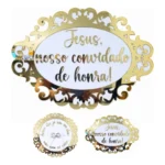 Placa Pajem E Porta Aliança Jesus Nosso Convidado De Honra