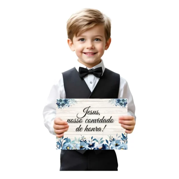 Plaquinha De Casamento Jesus Nosso Convidad Adesivada