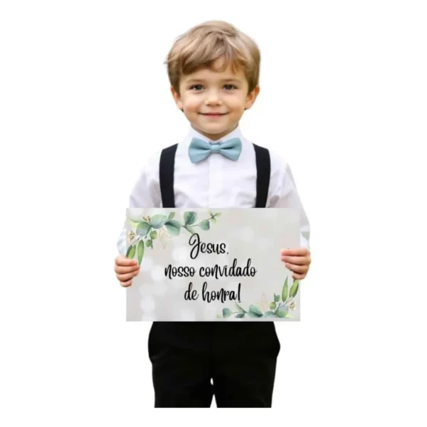 Plaquinha De Casamento Jesus Nosso Convidado Adesivada