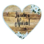 Plaquinha De Casamento Lá Vem A Noiva Coração Adesivada