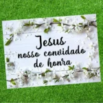 Plaquinha De Casamento Noiva Flores Brancas Jesus Nosso Conv