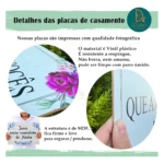 Plaquinha De Casamento Noiva Flores Brancas Aí Vem O Amor