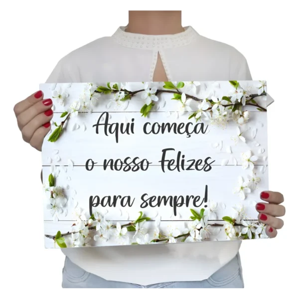 Plaquinha Decoração Casamento Entrada Convidado Noivos 50x30