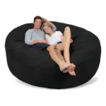 Puff Gigante Redondo De Suede! Sem Enchimento 1,40 Diâmetro Cor Preto