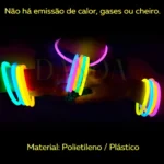 Pulseira Neon 100 Und Adereços Balada Fluorescente Festa Led