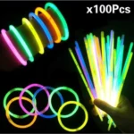 Pulseira Neon 100 Un Adereços Balada Fluorescente Festa Led