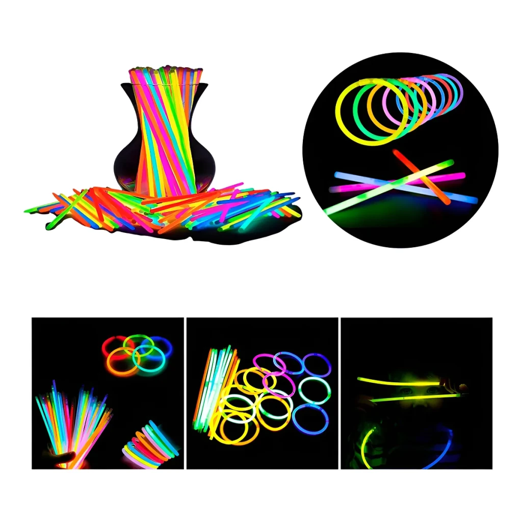 Pulseira Neon 100 Un Adereços Balada Fluorescente Festa Led Pulseira Neon 100 Un Adereços Balada Fluorescente Festa Led