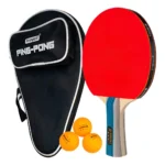 Raquete Ping Pong De Tenis De Mesa Profissional C/raqueteira Cor Case Preta Tipo De Cabo Fl (côncavo)