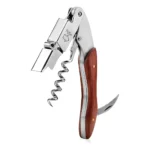 Saca Rolha Inox Dois Estágios Cabo De Madeira