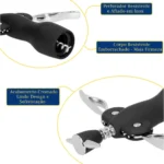 Saca Rolhas Emborrachado Cromado Abridor Vinho Profissional