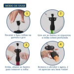 Saca Rolhas Emborrachado Cromado Abridor Vinho Profissional