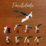 Saca Rolhas Aço Inox com Abridor de Garrafas 2 Estágios Serrilha para corte de Lacres Compacto Elegante Mesa de Natal Tche Amo