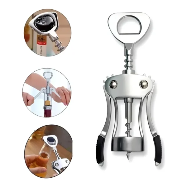 Saca Rolha Aço Inox Utilidade Para Cozinha Útil Praticidade